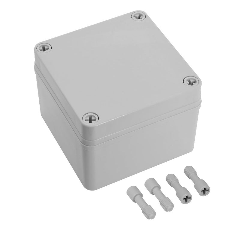LeMotech IP67 Waterproof Junction Box ABS Plastic Project Box Dustproof Electrical Box Outdoor Enclosure for Electronics DIY Case Gray 3.9X 3.9X 3 inch (100x 100x 75 mm) - Image 1